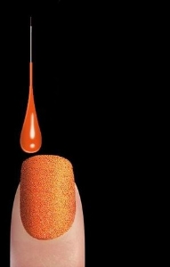 Комплект „Луди кристали“ - лак + микрокристали + мини четка – цвят Fluo Orange