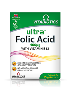 УЛТРА  ФОЛИЕВА КИСЕЛИНА  КАПС. Х60   Vitabiotics Ultra Folic Acid   