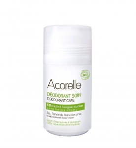Acorelle Био кристален дезодорант рол-он за регулиране на изпотяването, с Брястолистно орехче и  Сладък бадем, 50 ml 