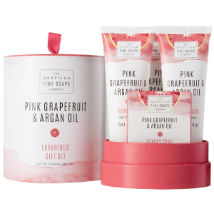 Scottish Fine Soaps  Подаръчен комплект Розов Грейпфрут с Арганово масло в лукс.оп.-  4 продукта  Pinkgrapefruit & Argan Oil Hand Gift Set 