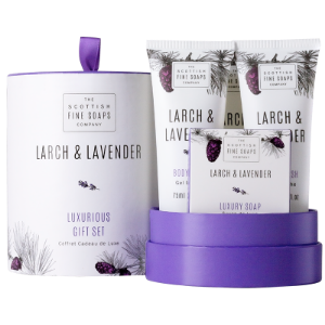 Scottish Fine Soaps  Подаръчен комплект  Ларикс и Лавандула в лукс.оп.4 продукта  Larch & Lavender Luxurious Gift Set