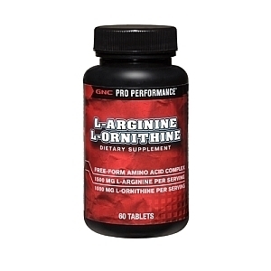 Л-АРГИНИН 1500 mg + Л-ОРНИТИН  1000 mg  60 табл. GNC Pro Performance L-Arginine & L-Ornithine .   