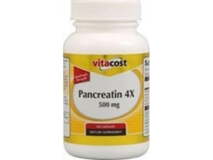 Панкреатин 4X 500 mg  50 kапс. Vitacost Pancreatin 4X