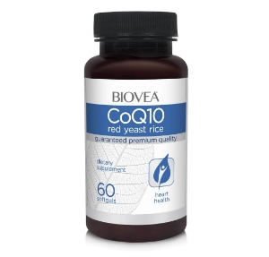 Коензим Q-10 60mg + ДРОЖДИ ОТ ЧЕРВЕН ОРИЗ 30 меки капс. Biovea COENZYME Q10 (CoQ10) & RED YEAST RICE