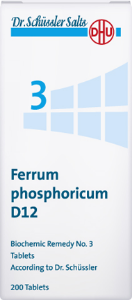ШУСЛЕРОВИ СОЛИ N3 ФЕРУМ ФОСФОРИКУМ D12 200 табл.Dr. Schüssler Salt No. 3 Ferrum phosphoricum D12