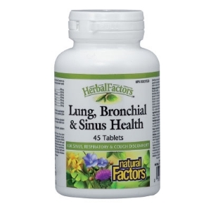 Натурална формула бял дроб, бронхи и синуси 45 табл.Natural Factors  Lung, Bronchial  Sinus Health