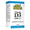 Витамин D3 1000 IU течен 15 ml  500 дози Natural Factors Vitamin D3 1000 IU