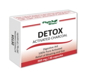 Детокс активен въглен 260 mg 20 капс. PHYTO WAVE DETOX ACTIVATED CHARCOAL