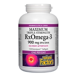 ТРОЙНА КОНЦЕНТРАЦИЯ ОМЕГА 3 150 софтгел капс. Natural Factors Ultra Strength RxOmega-3 900 mg EPA/DHA 
