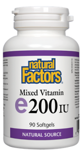 ВИТАМИН E ТОКОФЕРОЛИ МИКС 100 mg  200 IU 90 капс.  Natural Factors Mixed Vitamin E Natural Source  