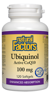 Убиквинол  Активен Коензим  Q10 100 mg 60 софтгел капс. Natural Factors Ubiquinol Active CoQ10