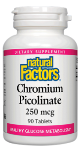 Хром Пиколинат 250 mcg 90 табл. Natural Factors Chromium Picolinate