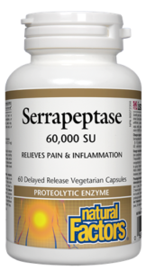 Серапептаза 60000 SU  60 вег. капс. Natural Factors Serrapeptase 