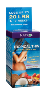 Natrol Тропикъл Тин 60 капс. Tropical Thin, Weight Loss Plan