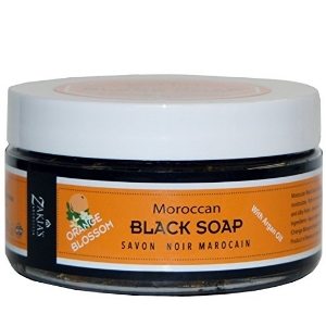 Натурален черен сапун с лимон  200g Moroccan Black Soap  Orange Blossom