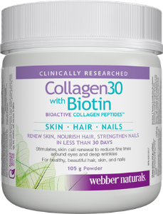 Колаген + Биотин Коса, кожа и нокти пудра 150 g  Webber Naturals Collagen30 with Biotin Bioactive Collagen Peptides