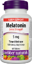 Мелатонин екстра сила с удължено освобождаване 5 mg  60 табл.Webber Naturals Melatonin Extra Strength Timed Release