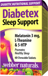 Мелатонин + L-теанин + 5-HTP 40 дъвчащи табл. Webber Naturals Diabetex™ Sleep Support Melatonin 3 mg, L-Theanine & 5-HTP