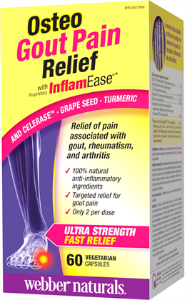 Подагра артрит ревматизъм 570 mg 60 вег.капс. Webber Naturals Osteo Gout Pain Relief with InflamEase® 