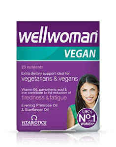 Витамини за жени спазващи вегетарианска или веганска  хранителна диета 60 табл. Vitabiotics Wellwoman Vegan