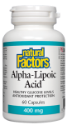 АЛФА ЛИПОЕВА КИСЕЛИНА 400 mg 60 капс. Natural Factors Alpha Lipoic Acid