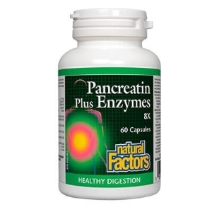 Панкреатин плюс ензими  60 капс.  Natural Factors Pancreatin Plus Enzymes
