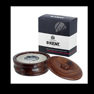 Луксозен сапун за бръснене в дървена опаковка дъб 120g Kent Shaving Soap in Dark Oak Wooden Bowl 