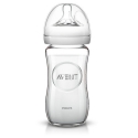 Стъклена бутилка за бебе  240ml 1m+  Philips Avent Natural Baby Bottle Pure and Resistant Glass Slow flow nipple 
