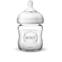 Стъклена бебешка бутилка биберон за новородено с една дупка Philips AVENT Natural Glass Baby Bottle 0m+ 120ml