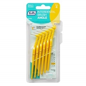 Интердентална четка ъглова  0.7 mm TePe Angle Yellow Interdental Brushes ISO size 4