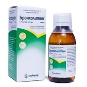 БРОНХОЛИТИН сироп 125g 	Broncholytin 5,75 mg/4,6 mg/5 ml syrup 