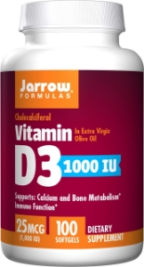 Витамин D3 1000 IU 100 софтгел капс.  Jarrow Formulas Vitamin D3