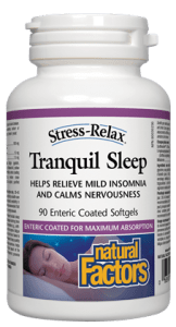 Eстествен продукт при безсъние 60 дъвч.табл. Natural Factors Stress-Relax® Tranquil Sleep® Tropical Fruit Flavour