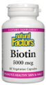 БИОТИН 5000 mcg 60 вег.капс. Natural Factors Biotin