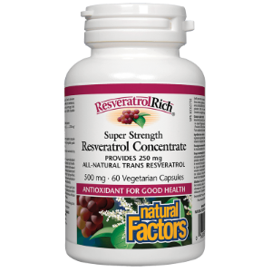 Ресвератрол супер концентрат  500 mg 60 вег.капс. Natural Factors ResveratrolRich® Super Strength Resveratrol Concentrate