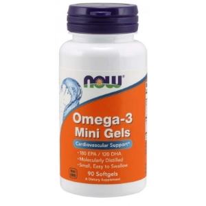 ОМЕГА 3 500 mg 90 минигел капс. NOW Foods Omega-3 Mini Gels