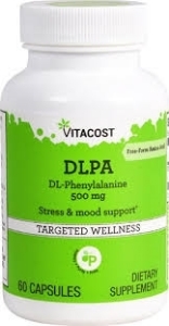 DL-фенилаланин 500 mg 60 капс. Vitacost DLPA DL Phenylalanine
