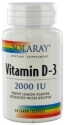Витамин D3 2000 IU 60 табл.за смучене Solaray Vitamin D3 Lemon 