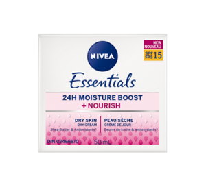 ДНЕВЕН КРЕМ ЗА СУХА КОЖА 50 ml NIVEA Essentials 24H Moisture Boost + Nourish Day Cream SPF 15