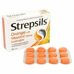 Стрепсилс портокал с витамин С 1,2 mg/ 0,6 mg/ 100mg табл. за смучене x 24 Strepsils Orange with Vitamin C lozenges
