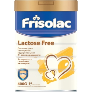 АДАПТИРАНО МЛЯКО БЕЗ ЛАКТОЗА   0-12 мес 400g Frisolac LF (Lactose Free) 