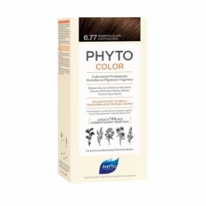 PHYTO ДЪЛГОТРАЙНА БОЯ ЗА КОСА ЦВЯТ СВЕТЛО КЕСТЕНЯВО КАПУЧИНО PHYTOCOLOR SHADE 6.77 CAPPUCCINO LIGHT BROWN