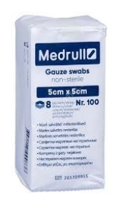 Нестерилен марлен компрес 5cm x 5сm Medrull SWABS GAUZE non-sterile