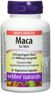 Мака за мъже 60 вег.капс. Webber Naturals Maca for Men 1650 mg Organic Maca with 9900 mg Fenugreek