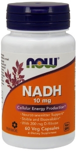 Редуциран никотинамид аденин динуклеотид 10 mg 60 вег.капс. NOW Foods NADH 