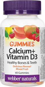 Kалций + витамин D3 60 гъми Webber Naturals Calcium + Vitamin D3 Gummies Mixed Fruit