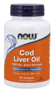 Mасло от черен дроб на треска 650 mg 250 капс. NOW Foods Cod Liver Oil  