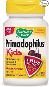 Примадофилус Пробиотик за деца 3 млрд. активни пробиотици череша  30 дъвчащи табл. Nature's Way Primadophilus® Kids Cherry 3 billion CFUs