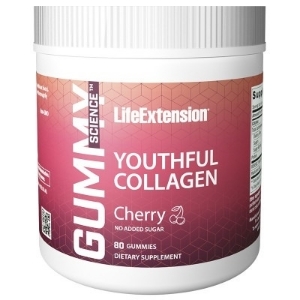 Колаген и хиалуронова киселина  80 желирани табл. Life Extension Gummy Science™ Youthful Collagen (Cherry)