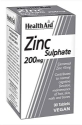 ЦИНК СУЛФАТ 200 mg 90 табл. HealthAid Zinc Sulphate 200mg (45mg elemental Zinc)